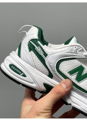 КРОСІВКИ ЖІНОЧІ NEW BALANCE 530 WHITE GREEN V2 НЬЮ БЕЛАНС 530 No Brand сірі демісезони (368886139)