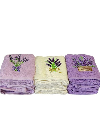 Набір комплект класичних кухонних махрових поглинаючих рушників з малюнками в упаковці 6 штук 30х50 см (478559-Prob) Unbranded квітковий комбінований