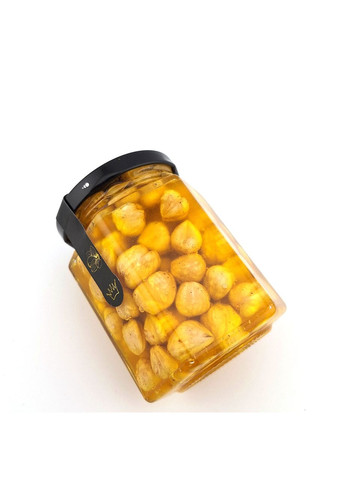 Орехи с медом в стеклянной шестиугольной баночке весом 240 граммов. Фундук. Царство Меду (330027666)