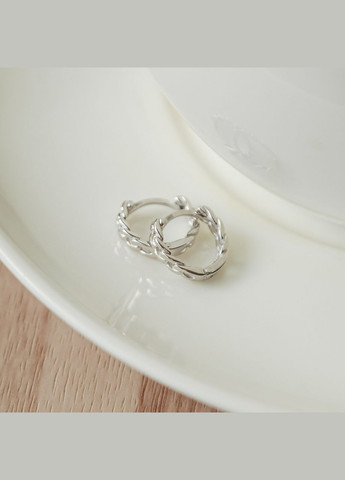 Срібні сережки тоненькі кола Ланцюжки без камінців No Brand (333705506)