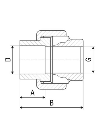 Разъемное соединение PP-r "американка" 32 мм х 1", внутренняя резьба ITAL (316095272)