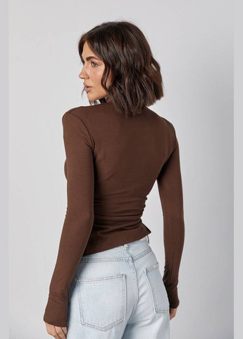 Женская водолазка с драпировкой и асимметричным вырезом спереди Lurex (327218288)