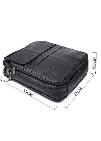 Мужская сумка с ручкой для переноса в руке из натуральной кожи 23026 Черный Vintage (348358974)