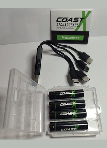 Акумулятор AAA 1.5 V з роз'ємом заряду USB-C ємність 750 мА·год Coast (382396501)