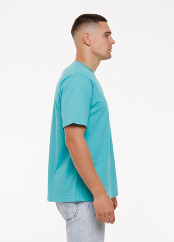 Голубая мужская футболка "crazy speed" l аква (1218036542231) Наталюкс 12-1803