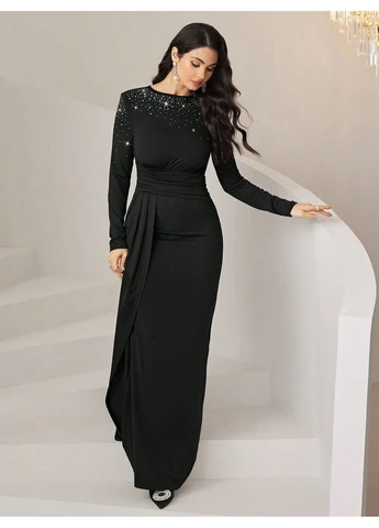 Чорна сукня SHEIN колор блок