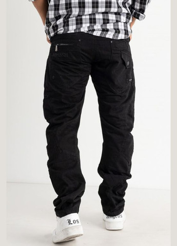 Черные демисезонные прямые джинсы мужские черного цвета Let's Shop