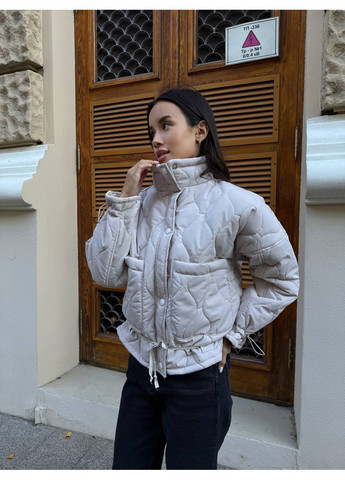 Бежева демісезонна куртка жіноча No Brand