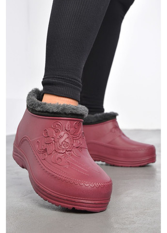 Галоши женские на меху бордового цвета Let's Shop (302660611)