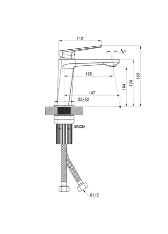 Смеситель для раковины низкий Crow QTCRO270CRM48644 Chrome Qtap 270 (402304410)