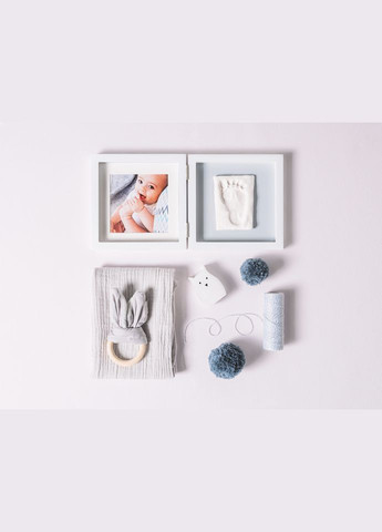 Двойная рамка, квадратная с оттиском, бело-серая () Baby Art 3601095200 (328398805)