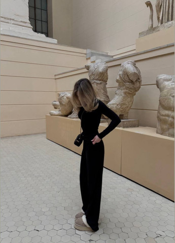 Повсякденний чорний костюм-двійка, легкий, з натуральної тканини, стильний та зручний для створення різних образів No Brand 2365-1 (322055898)