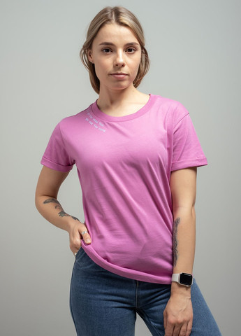 Розовая летняя малиновая женская футболка 103268 Power