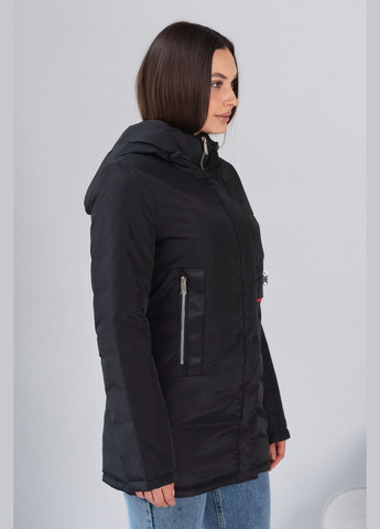 Черная демисезонная парка женская весна осень SK