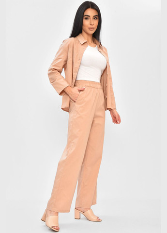 Костюм жіночий однотонний бежевого кольору Let's Shop (337115547)