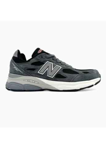 КРОССОВКИ ЖЕНСКИЕ NEW BALANCE 990 GREY BLACK НЬЮ БЕЛАНС 990 ЧЕРНЫЕ No Brand чёрные демисезоны (390649948)