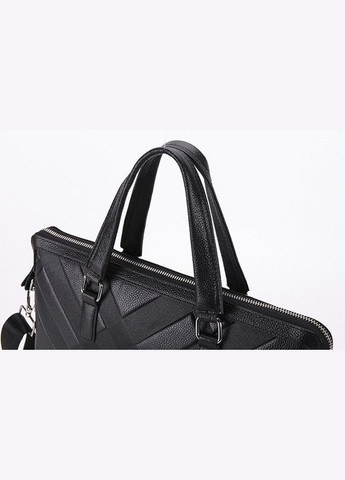 Кожаный деловой портфель сумка для документов А4 черная No Brand (302391207)