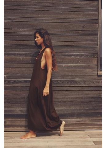 Коричневое платье трикотажное 2335/632 Zara