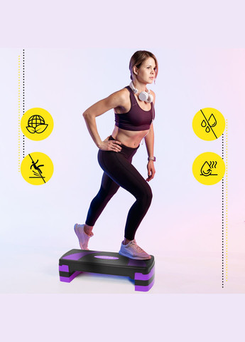 Степ-платформа 3-ступенчатая 78 х 29 х 10-20 см Black/Purple Cornix XR-0183 (342758422)