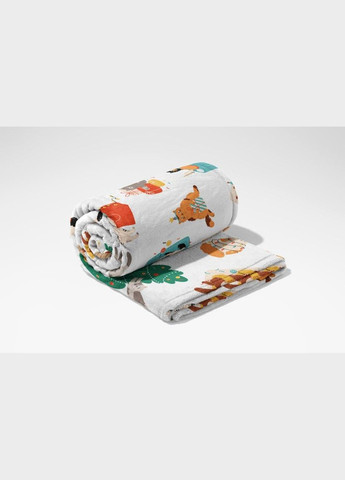 Новогодний плед на кровать Двуспальный 180х200 Белый (П4К-lel-ng-pled-003-02) Lelit (316230505)