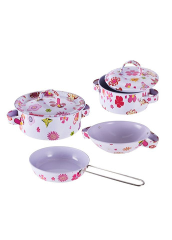Дитячий набір посуду Kitchenware білий каструля сковорода для гри та творчості ігровий набір Bambi (368760442)