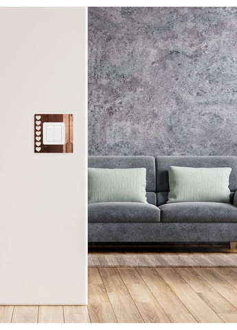 Зеркальная интерьерная рамка-наклейка под выключатель акриловая №9 Бронза 1 шт. Ваша Світлість (366334462)