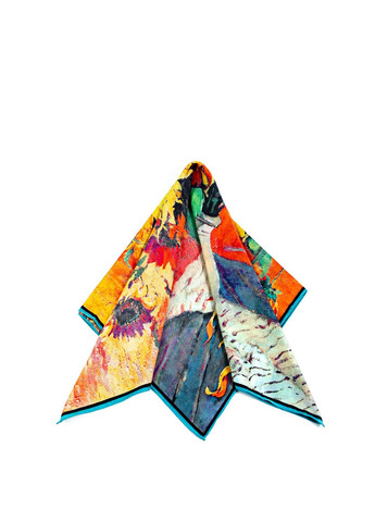 Хустка жіноча з принтом двостороння атлас різнокольорова ЛАВРІН LuckyLOOK 552-920 (324741787)