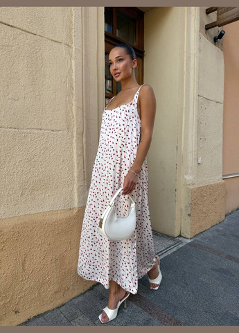 Білий кежуал легка шовкова сукня в квітковий принт сукня-майка Adelante з квітковим принтом