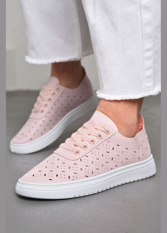 Мокасини жіночі рожевого кольору на шнурівці Let's Shop (290011260)