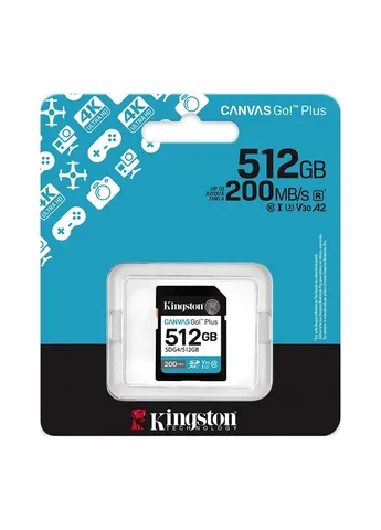 Карта пам'яті SDXC (UHS-1 U3) 512Gb class 10 A2 V30 (R200MB/s, W160MB/s) 001-SDG4/512GB Kingston Canvas Go! Plus (409463340)