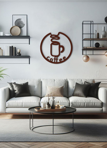 Сучасна картина на кухню, декоративне панно з дерева "Дріп кава", стиль лофт 40х40 см Woodyard (291843231)