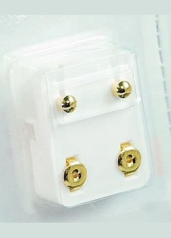 Сережки-гвоздики пусети середні, золото, суцільний метал кулька, 3 мм R200Y STUDEX (301872462)