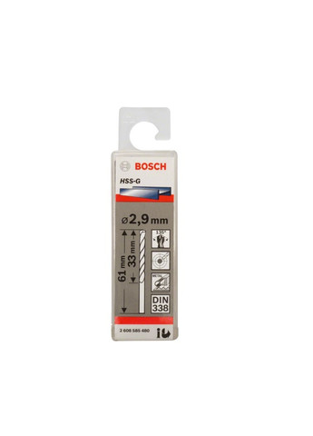 Сверло Standard (HSS-G, 2.9x61 мм) по металлу (20364) Bosch (295036420)