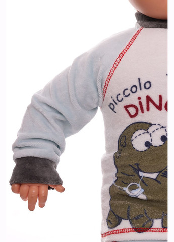 Блакитний зимній костюм з довгим рукавом для хлопчика велюровий dino синій 86 см (26637) BABYKROHA