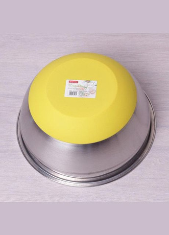 Миска сталева Labro Ø22х10см з силіконовим дном (жовта) Kamille (329897992)