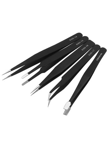 Набір пінцетів 9 в 1 TE-A043 антистатичний ESD, прецизійний, прямий, вигнутий No Brand (322567741)