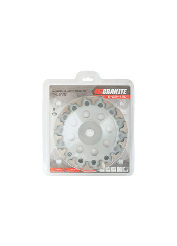 Чашка шлифовальная алмазная Granite 180 мм для болгарки УШМ для выравнивания бетона посадочный диаметр 22.2мм Mastertool (332206970)