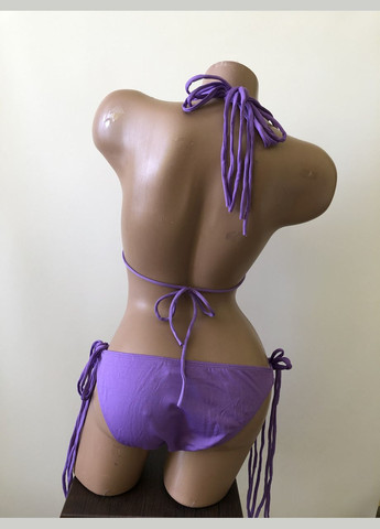 Фіолетовий літній жіночий роздільний купальник на зав'язках No Brand