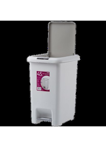 Відро для сміття MVM з кришкою і педаллю BIN-01 45 л Сіре (BIN-01 45L GRAY) МВМ (365280760)