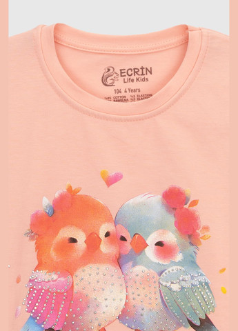 Персиковая летняя футболка Ecrin