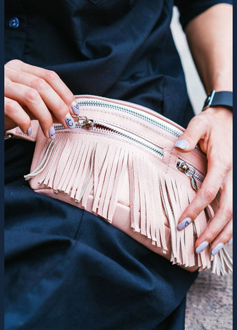 Кожаная женская сумка на пояс Spirit розовая (A-026284) BlankNote поясна сумка (327874139)