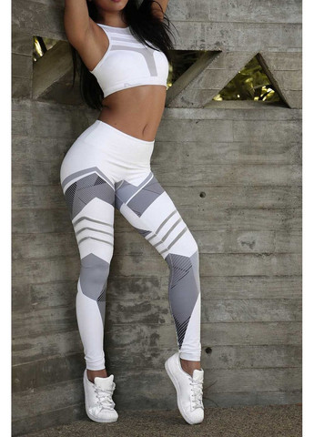 Белые женские стильные лосины/леггинсы для занятий спортом/фитнесом «fitness lovers» line ( ) China