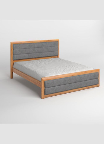 Двуспальная деревянная кровать Барселона Б5/Аляска 93 (Серый) 140х190 см (MBG-14130) Mebigrand (368282140)