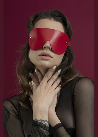 Маска шкіряна закрита Blindfold Mask Червона - CherryLove Feral Feelings (282709495)