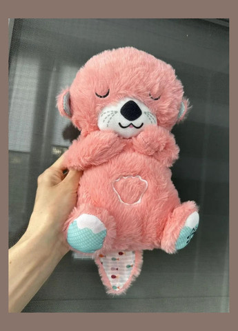 Розовая дышащая плюшевая выдра для сна, мягкая светящаяся игрушка с имитацией дыхания для малышей и детей China (317354076)