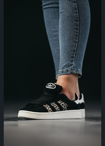 Кроссовки женские Adidas Campus 00s black leopard | Адидас Кампус черные No Brand чёрные демисезоны (315683640)