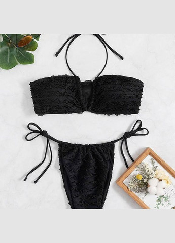 Черный демисезонный купальник женский раздельный черный раздельный No Brand Купальник роздільний