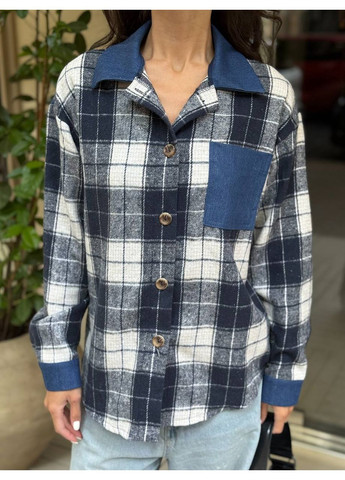 Синяя повседневный, кэжуал рубашка Україна с длинным рукавом