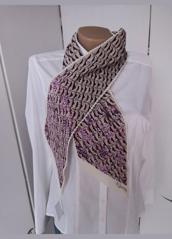 Шарф женский плиссе узкий с с фиолетовым узором 125х16 см No Brand (328446550)