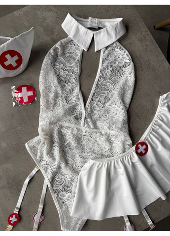 Білий демісезонний грайливий комплект медичної сестри Vakko